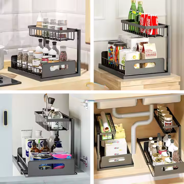 رف مطبخ معدني مزدوج رف مطبخ معدني مزدوج