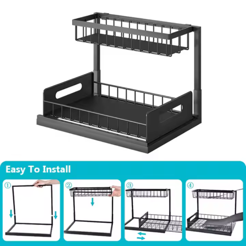 رف مطبخ معدني مزدوج رف مطبخ معدني مزدوج