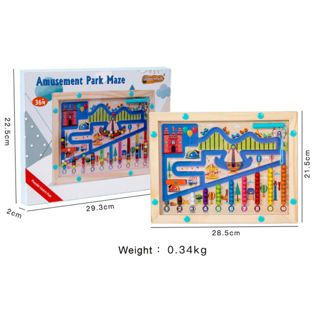 لعبة المتاهة الخشبية المغناطيسية