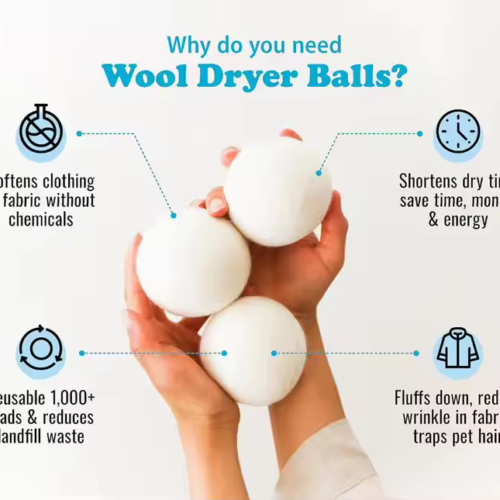 كرات الصوف الطبيعية للتجفيف * 3 كرات