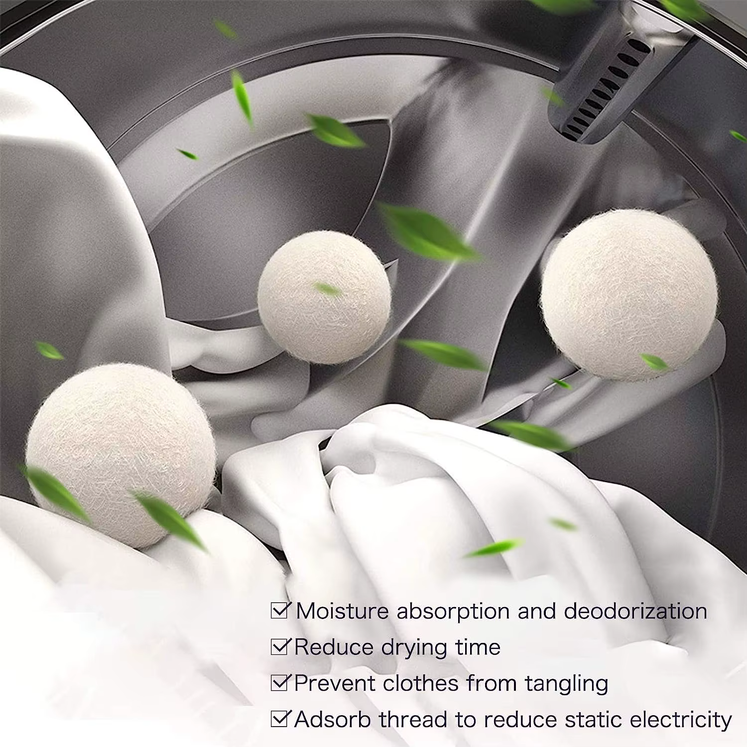 كرات الصوف الطبيعية للتجفيف * 3 كرات